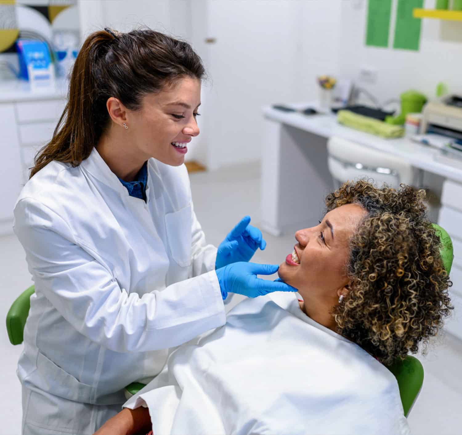 Patient smiling at the dentist