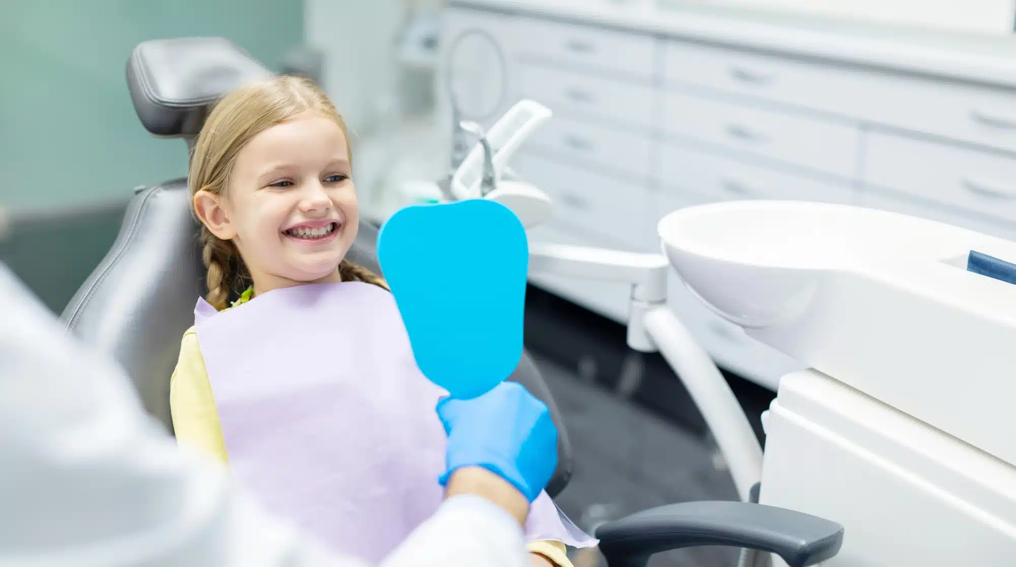 little girl at the dentist in Grosse Pointe